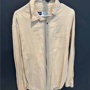 Old Navy Men's Light Beige Button-Up Shirt